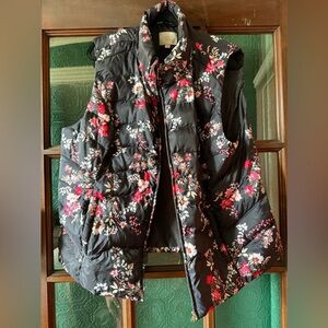 Floral Navy Puffer Vest